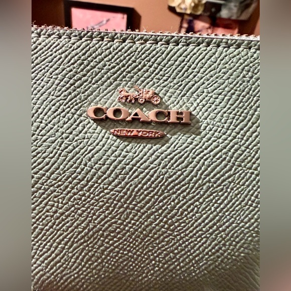 COACH CHALK HAWAIIAN FLORAL EMBROIDERY BEADED LARGE WRISTLET (LE) - Picture 4 of 15